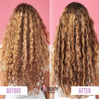 Noughty curl defining scrunching hair gel jelly for curly, wavy hair needing definition and hold. Natural haircare vegan cruelty free natural sulphate free paraben free