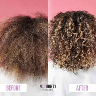 Noughty curl defining scrunching hair gel jelly for curly, wavy hair needing definition and hold. Natural haircare vegan cruelty free natural sulphate free paraben free