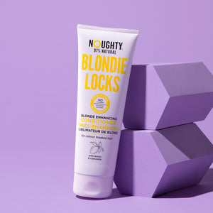 Noughty's blonde enhancing brightening conditioner for blonde bleached highlighted hair. Natural haircare vegan cruelty free natural sulphate free paraben free