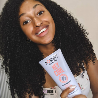 Noughty curl defining scrunching hair gel jelly for curly, wavy hair needing definition and hold. Natural haircare vegan cruelty free natural sulphate free paraben free