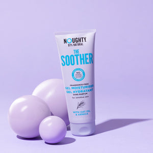 Noughty The Soother fragrance free gel moisturizer for sensitive and reactive skin. Natural body care vegan cruelty free natural sulfate free paraben free