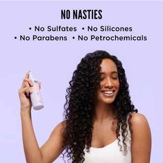 Noughty hello curls curl primer prep and beachy wave spray for curls and wavy hair. Natural haircare vegan cruelty free natural sulfate free paraben free silicone free