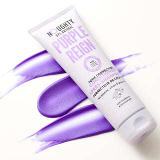 Purple Reign tone correcting conditioner for blonde, bleached, highlighted or grey or silver hair. Natural haircare vegan cruelty free natural sulphate free paraben free